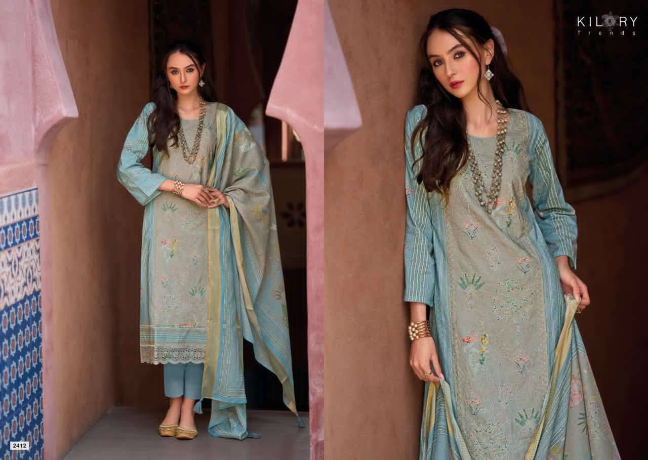 ZAIENA By KILORY TRENDS 2411 To 2416 Series Beautiful Festive Suits Colorful Stylish Fancy Casual Wear PURE LAWN COTTON Dresses At Wholesale Price
